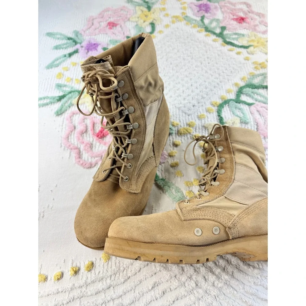 Altama Mens 11W Tan Suede Nylon Military Tactical Combat BootsVibram Made in USA